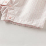 Dave&Bella Summer Baby Girls Pink White Striped Casual Comfortable Lightweight Romper