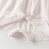Dave&Bella Summer Baby Girls Pink White Striped Casual Comfortable Lightweight Romper