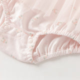 Dave&Bella Summer Baby Girls Pink Floral Print Elegant Mesh A-Line Princess Rompers
