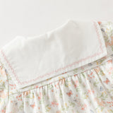 Dave&Bella Baby Girls Summer Cute Squirrel Print Beige Cotton Breathable Indoor Rompers