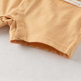 Dave&Bella Summer Baby Boys Orange White Striped Cotton Casual One-piece Rompers