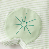 Dave&Bella Summer Baby Boys Green Striped Cute Frog Design Soft Lightweight Romper
