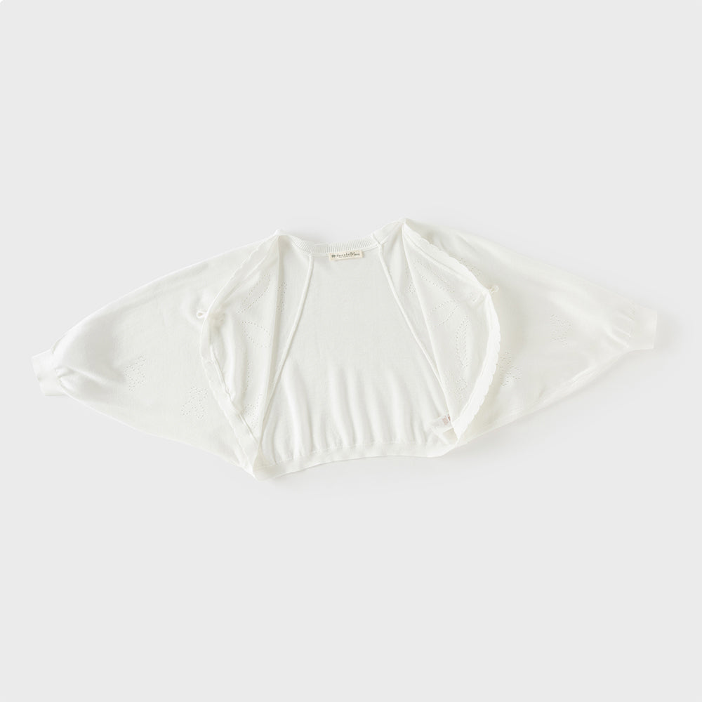 Dave&Bella Toddler Girls Summer White Lightweight Batwing Sleeve Sweater Cardigans