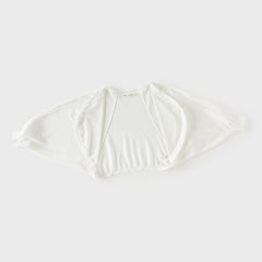 Dave&Bella Toddler Girls Summer White Lightweight Batwing Sleeve Sweater Cardigans