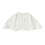 Dave&Bella Toddler Girls Summer White Lightweight Batwing Sleeve Sweater Cardigans