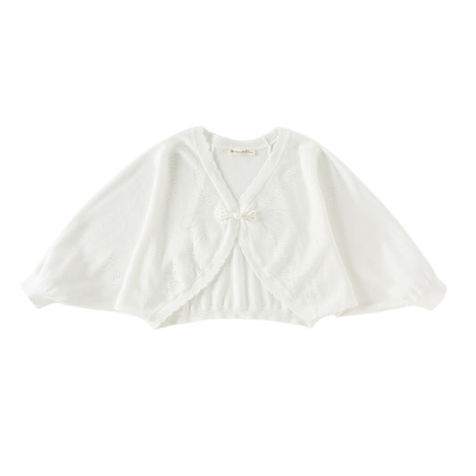 Dave&Bella Toddler Girls Summer White Lightweight Batwing Sleeve Sweater Cardigans