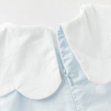 Dave&Bella Summer Toddler Girls Blue Soft Stylish V-neck Sleeveless Top Shorts Sets