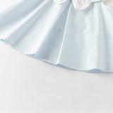 Dave&Bella Summer Toddler Girls Blue Soft Stylish V-neck Sleeveless Top Shorts Sets