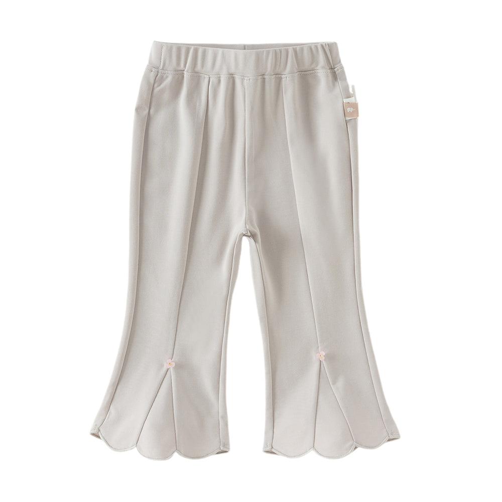 Dave&Bella Toddler Girls Summer Fashion Versatile Light Grey Slim Flared Comfortable Pants