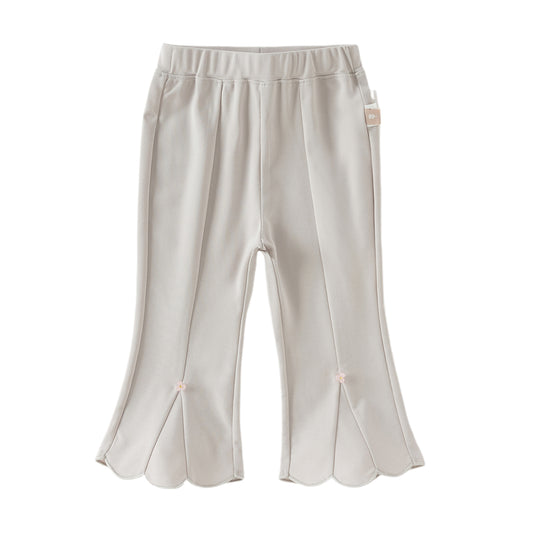 Dave&Bella Toddler Girls Summer Fashion Versatile Light Grey Slim Flared Comfortable Pants