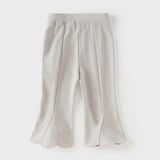 Dave&Bella Toddler Girls Summer Fashion Versatile Light Grey Slim Flared Comfortable Pants