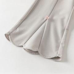 Dave&Bella Toddler Girls Summer Fashion Versatile Light Grey Slim Flared Comfortable Pants
