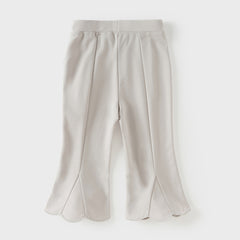 Dave&Bella Toddler Girls Summer Fashion Versatile Light Grey Slim Flared Comfortable Pants