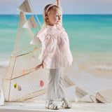 Dave&Bella Toddler Girls Summer Fashion Versatile Light Grey Slim Flared Comfortable Pants