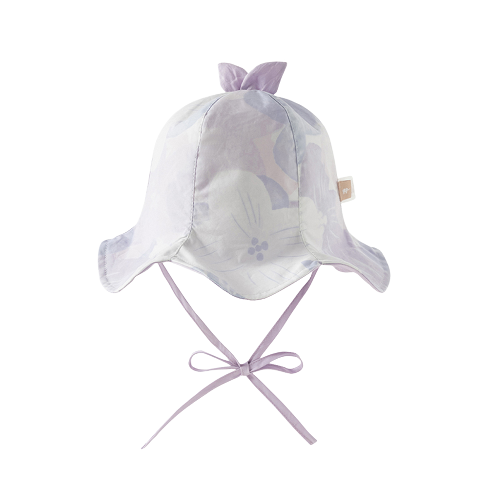 Dave&Bella Summer Toddler Girls Purple Floral Print Soft Cotton Fisherman Sun Hats