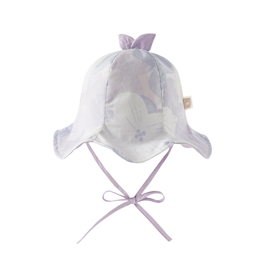 Dave&Bella Summer Toddler Girls Purple Floral Print Soft Cotton Fisherman Sun Hats