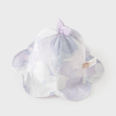 Dave&Bella Summer Toddler Girls Purple Floral Print Soft Cotton Fisherman Sun Hats