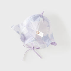 Dave&Bella Summer Toddler Girls Purple Floral Print Soft Cotton Fisherman Sun Hats