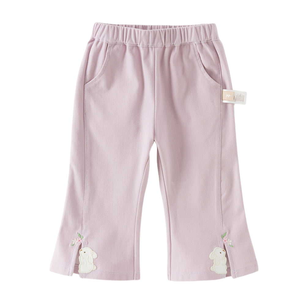 Dave&Bella Toddler Girls Summer Soft Adjustable-waistband Straight-leg Casual Jeans