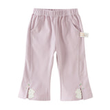 Dave&Bella Toddler Girls Summer Soft Adjustable-waistband Straight-leg Casual Jeans
