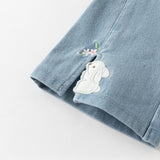 Dave&Bella Toddler Girls Summer Soft Adjustable-waistband Straight-leg Casual Jeans