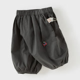 Dave&Bella Summer Toddler Girls/Boys Light Grey/Dark Grey Comfortable Capri Pants