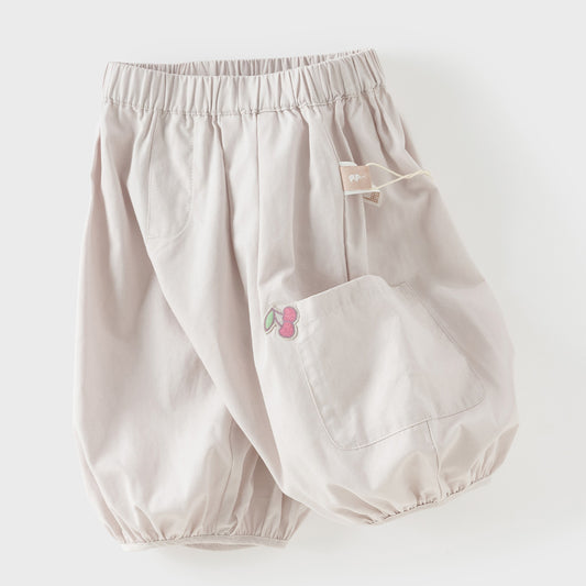 Dave&Bella Summer Toddler Girls/Boys Light Grey/Dark Grey Comfortable Capri Pants