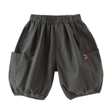 Dave&Bella Summer Toddler Girls/Boys Light Grey/Dark Grey Comfortable Capri Pants