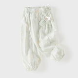 Dave&Bella Toddler Girls Summer Pink/Beige Soft Loose Mosquito Proof Jogger Pants