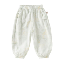 Dave&Bella Toddler Girls Summer Pink/Beige Soft Loose Mosquito Proof Jogger Pants