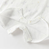 Dave&Bella Baby Girls/Boys Summer Short Sleeve Indoor Breathable Cotton Soft Rompers