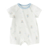 Dave&Bella Baby Girls/Boys Summer Short Sleeve Indoor Breathable Cotton Soft Rompers