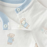 Dave&Bella Baby Girls/Boys Summer Short Sleeve Indoor Breathable Cotton Soft Rompers