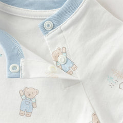 Dave&Bella Baby Girls/Boys Summer Short Sleeve Indoor Breathable Cotton Soft Rompers