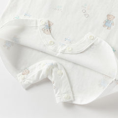 Dave&Bella Baby Girls/Boys Summer Short Sleeve Indoor Breathable Cotton Soft Rompers