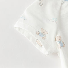 Dave&Bella Baby Girls/Boys Summer Short Sleeve Indoor Breathable Cotton Soft Rompers