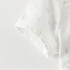 Dave&Bella Baby Girls/Boys Summer Short Sleeve Indoor Breathable Cotton Soft Rompers