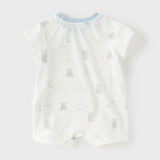 Dave&Bella Baby Girls/Boys Summer Short Sleeve Indoor Breathable Cotton Soft Rompers