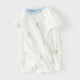 Dave&Bella Baby Girls/Boys Summer Short Sleeve Indoor Breathable Cotton Soft Rompers
