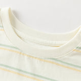 Dave&Bella Toddler Girls/Boys Summer Stylish Pink/Yellow Striped Soft Cotton Daily T-shirts