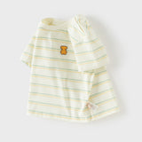 Dave&Bella Toddler Girls/Boys Summer Stylish Pink/Yellow Striped Soft Cotton Daily T-shirts
