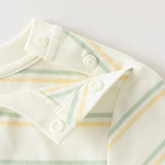 Dave&Bella Toddler Girls/Boys Summer Stylish Pink/Yellow Striped Soft Cotton Daily T-shirts