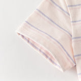 Dave&Bella Toddler Girls/Boys Summer Stylish Pink/Yellow Striped Soft Cotton Daily T-shirts