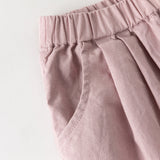 Dave&Bella Summer Toddler Girls Comfortable Purple/Khaki Straight-leg Wide Soft Long Pants