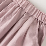 Dave&Bella Summer Toddler Girls Comfortable Purple/Khaki Straight-leg Wide Soft Long Pants