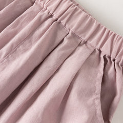 Dave&Bella Summer Toddler Girls Comfortable Purple/Khaki Straight-leg Wide Soft Long Pants