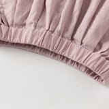 Dave&Bella Summer Toddler Girls Comfortable Purple/Khaki Straight-leg Wide Soft Long Pants