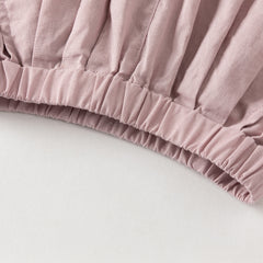 Dave&Bella Summer Toddler Girls Comfortable Purple/Khaki Straight-leg Wide Soft Long Pants