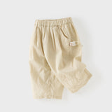 Dave&Bella Summer Toddler Girls Comfortable Purple/Khaki Straight-leg Wide Soft Long Pants