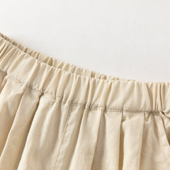 Dave&Bella Summer Toddler Girls Comfortable Purple/Khaki Straight-leg Wide Soft Long Pants